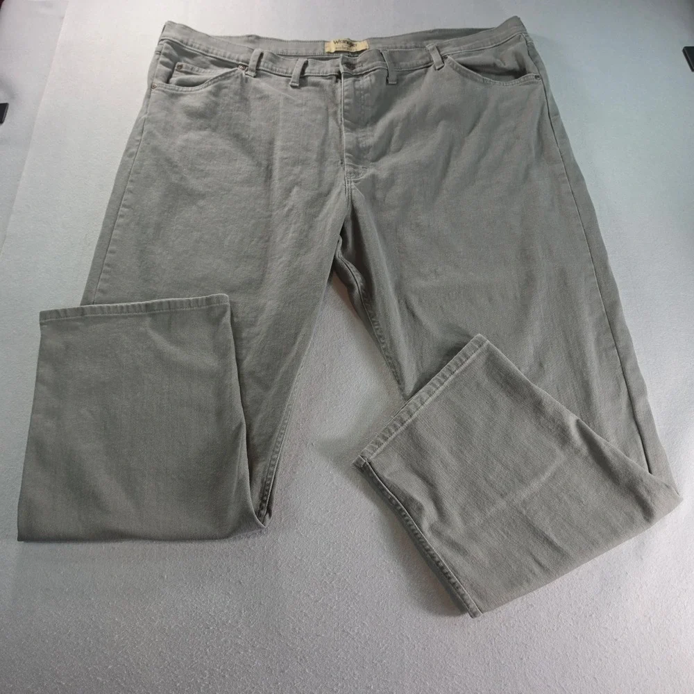 Wrangler Authentics Mens Straight Leg Pants Sage Gray Casual Utility 44x30